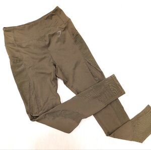 GYM SHARK Dry olive mesh ankle athletic workout leggings medium